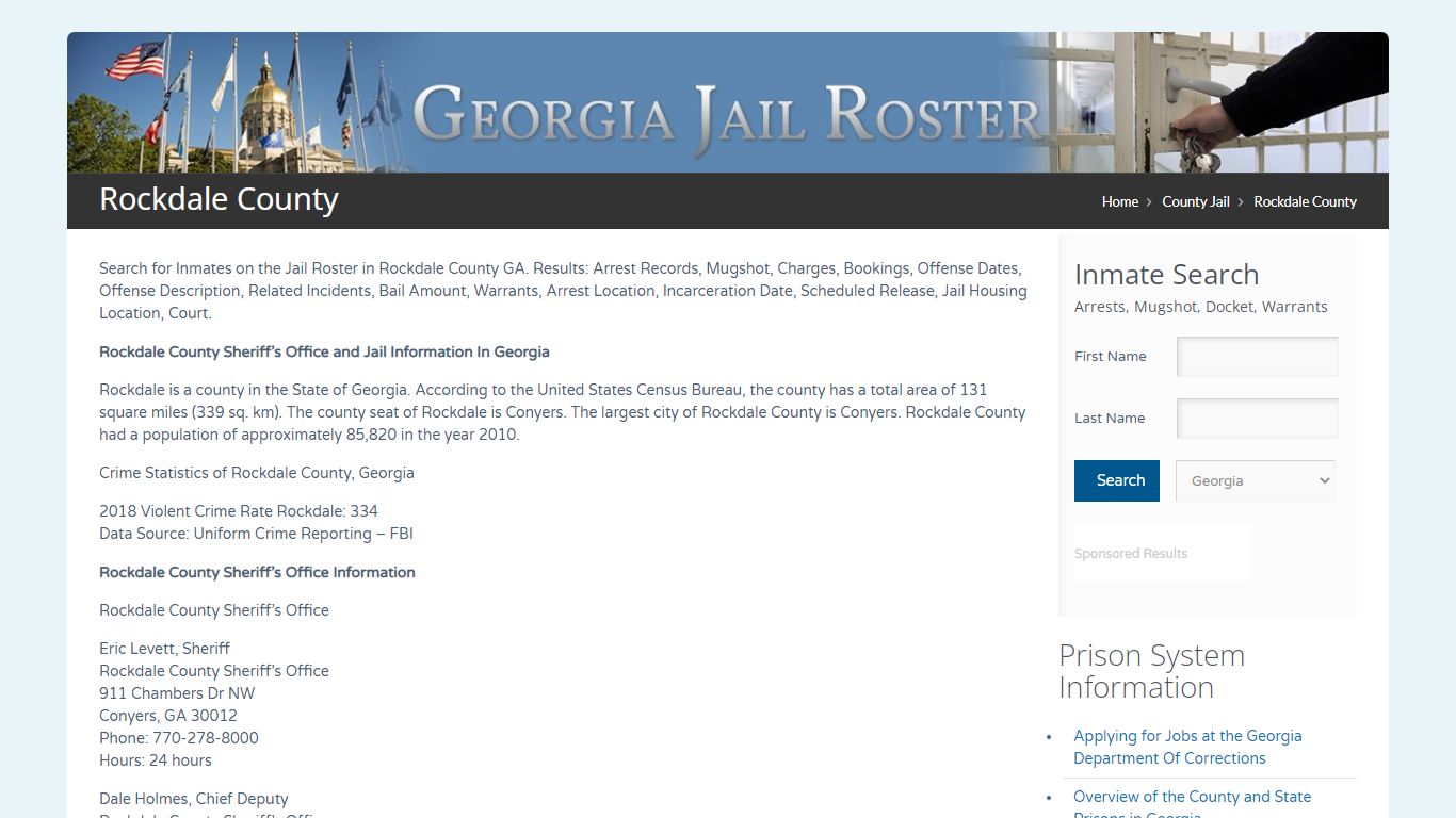 Rockdale County | Georgia Jail Inmate Search