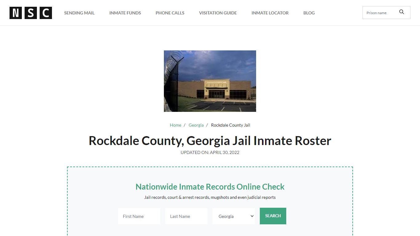 Rockdale County, Georgia Jail Inmate List